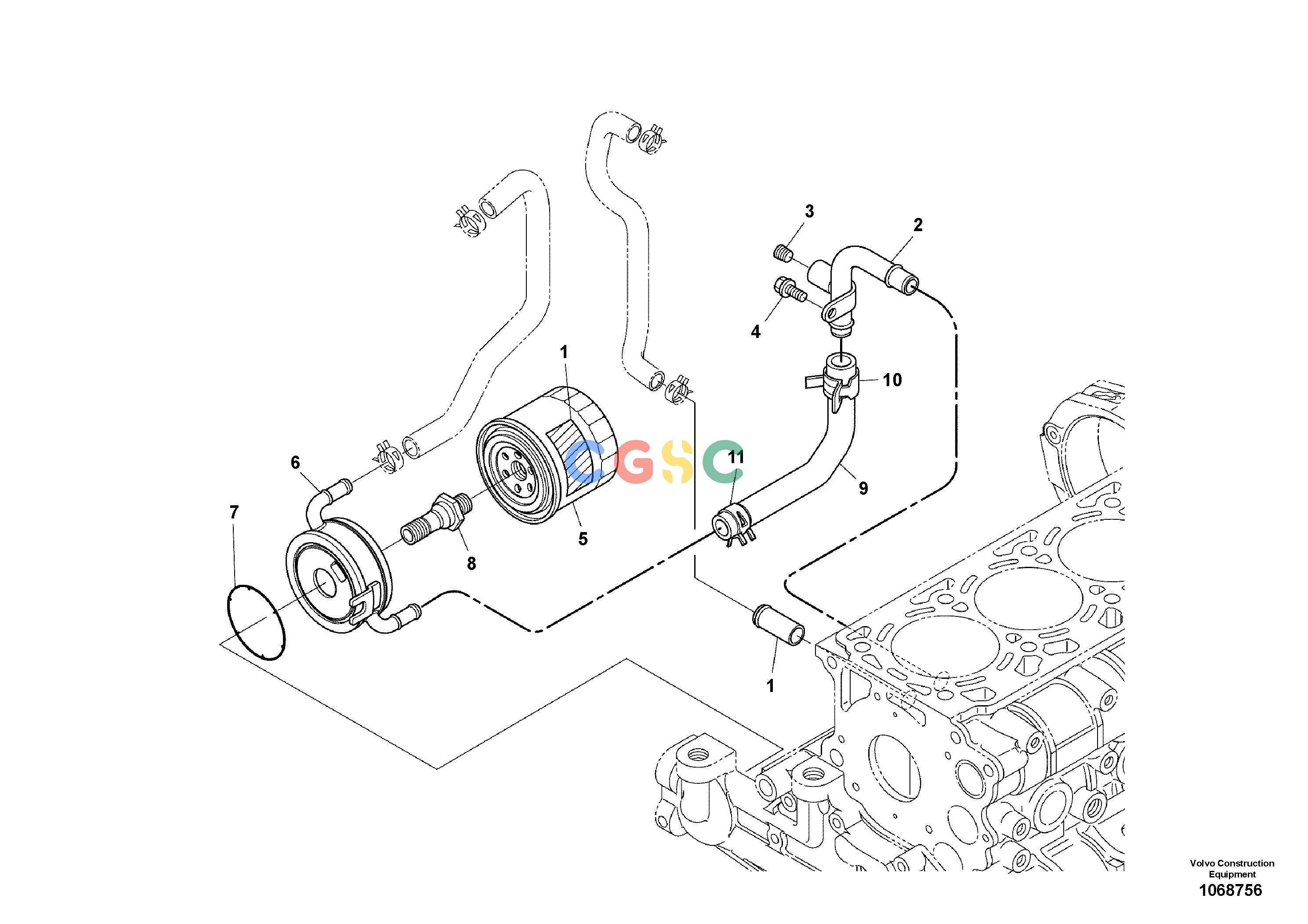 沃尔沃零件查询EC60E Oil coolerS/N 310001- NoneNoneNoneAutodata Volvo online