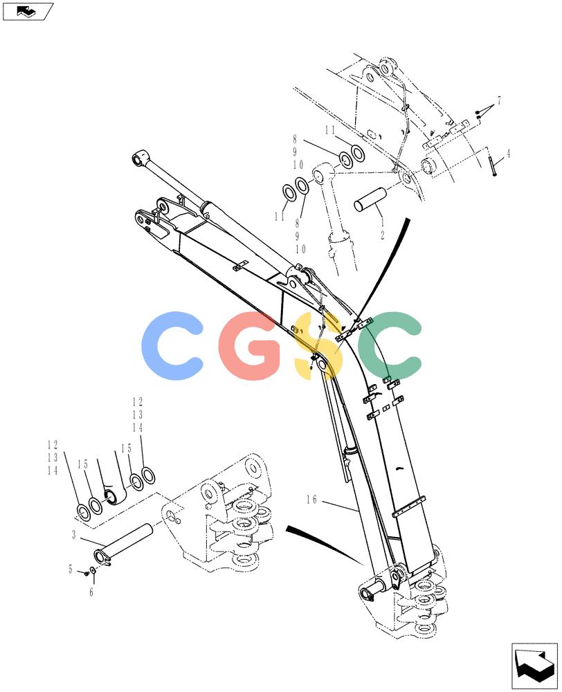 纽荷兰零件查询(E80BMSR) - COMPACT CRAWLER EXCAVATOR ASN LF06-04501 (NBTA18037) (03-011[01]) - BOOM CYLINDER INSTALLATION New Holland Constructuion