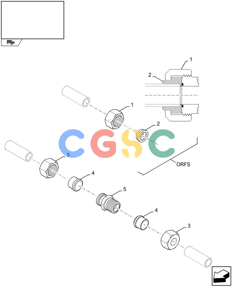 凯斯零件查询(LB433S) - BIG RECTANGULAR BALER (9/08-12/12) (07.501[02]) - STRAIGHT CONNECTIONS AND REPAIR FOR ORFS HYDRAULIC TUBES Case Agriculture