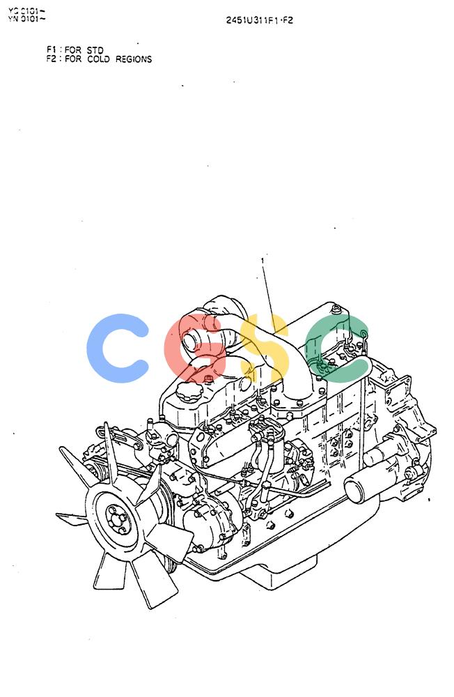 神钢零件查询(MD200BLC) - EXCAVATOR BTW YQ0101 - YQ0564 (1/80-12/06) (05-002) - ENGINE ASSY Kobelco