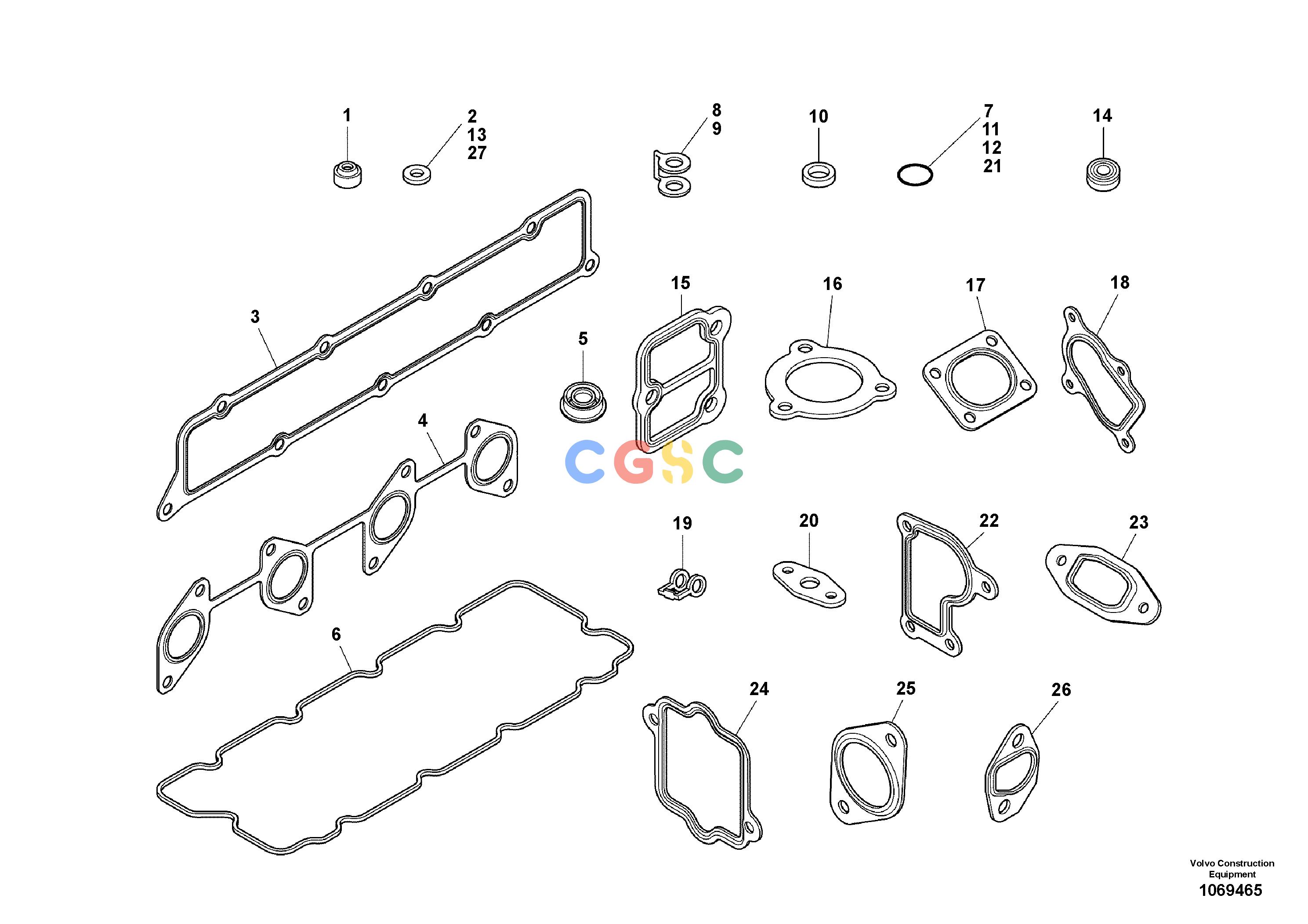 沃尔沃零件查询EC75D Repair kits for engineS/N 280001 - NoneNone17317553Autodata Volvo online