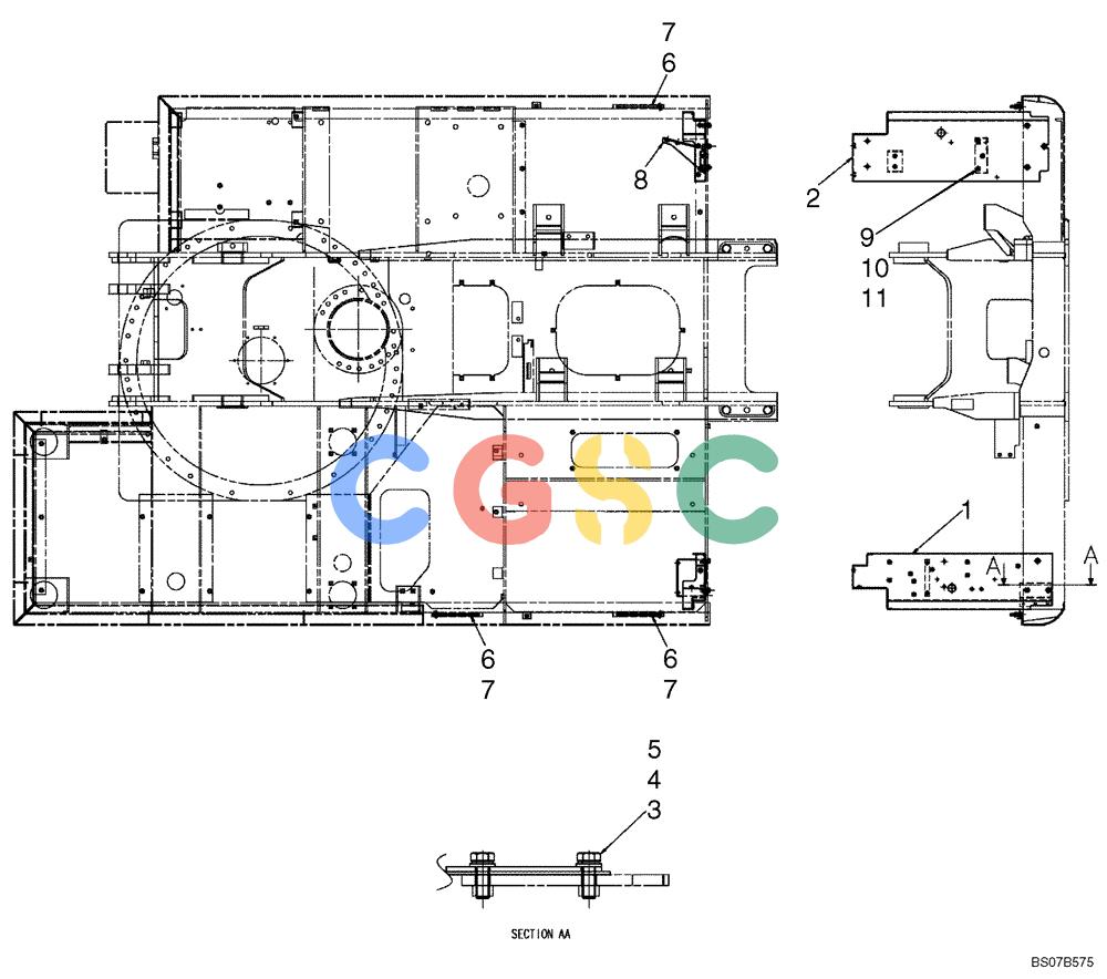 神钢零件查询(SK170-8) - ACERA MARK III EXCAVATOR - TIER 3 (NA) ASN YM04-U1601 - (5/07-12/12) (02-53-01[00]) - GUARD INSTALLATION, (PILLARS) (YM21C00013F1) Kobelco