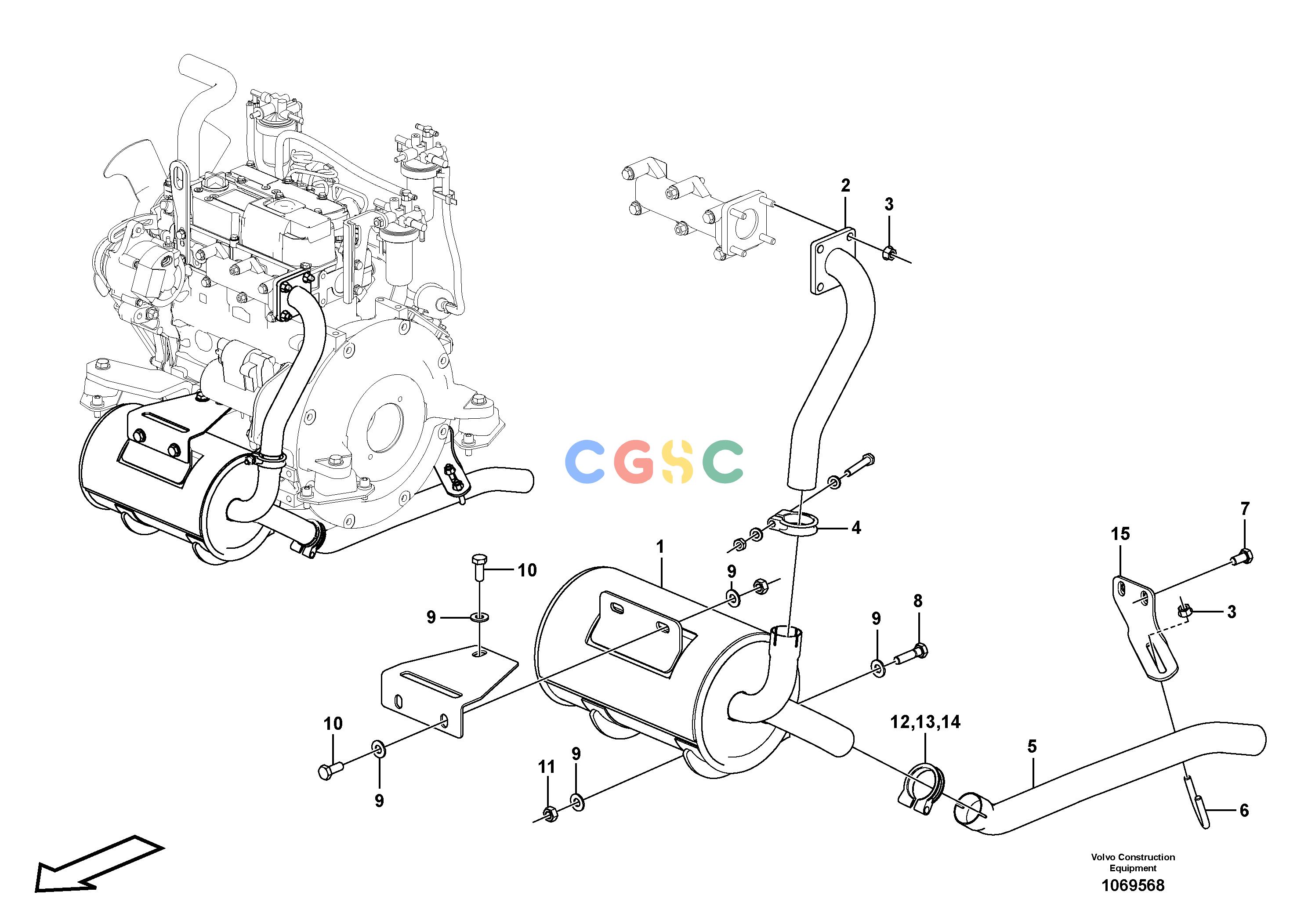 沃尔沃零件查询EC20C Exhaust systemNone NoneNoneNoneAutodata Volvo online