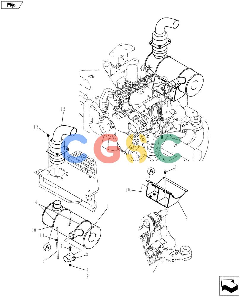 神钢零件查询(ED150-2) - BLADE RUNNER EXCAVATOR/DOZER ASN LH01-01001 (1/09-12/12) (01-011[00]) - MUFFLER ASSEMBLY Kobelco