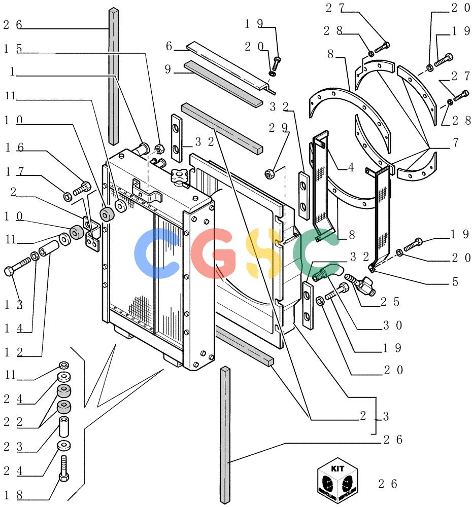 纽荷兰零件查询(DC150.B) - CRAWLER DOZER TIER 2 (3/03-) (0.550[01]) - ENGINE COOLING SYSTEM New Holland Constructuion