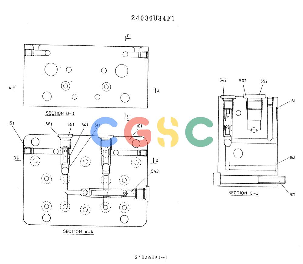 神钢零件查询(K909A) - EXCAVATOR ASN LQ0795 (1/83-12/03) (01-040) - VALVE ASSY, SHUTTLE, P/N 24036U34F1 Kobelco