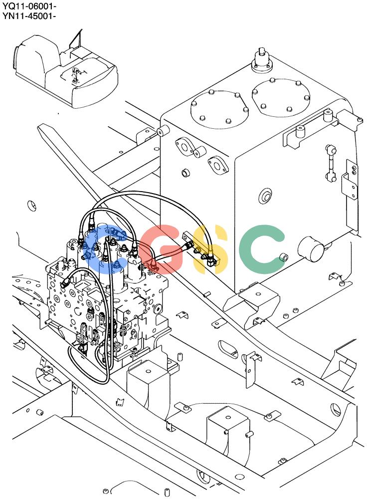 神钢零件查询(200-8) - EXCAVATOR S/N YN11-45001 - (1/06-12/09) (730-01-1) - CONTROL LINES, MAIN (LONG RANGE) Kobelco