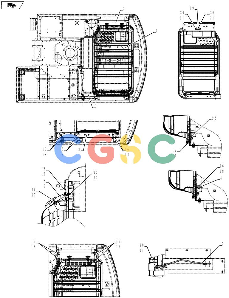 纽荷兰零件查询(E175B) - CRAWLER EXCAVATOR - TIER 3 (ROPS CAB) ASN NBDA17800 (6/13-) (01-040[01]) - GUARD INSTALLATION (COMMON) New Holland Constructuion