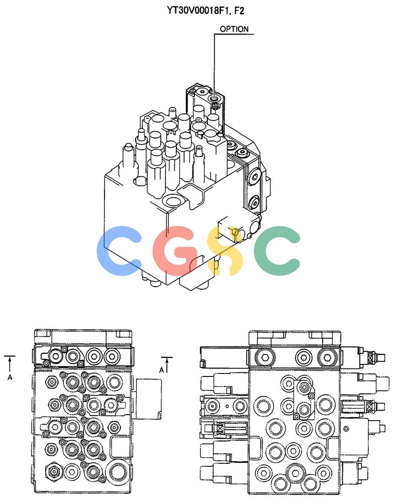 纽荷兰零件查询(E70SR) - MIDI CRAWLER EXCAVATOR ASN YT04-07175 (07-004[01]) - VALVE ASSY, CONTROL (OPTION), (P/N YT30V00018F1) New Holland Constructuion