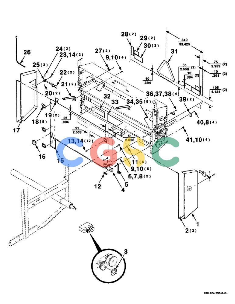 凯斯零件查询(8465) - CASE IH AUTO ROUND BALER (1/91-12/97) (7-28) - MESH WRAP, SHIELDS AND DECAL ASSEMBLIES, SERIAL NUMBER CFH0073272 AND LATER Case Agriculture