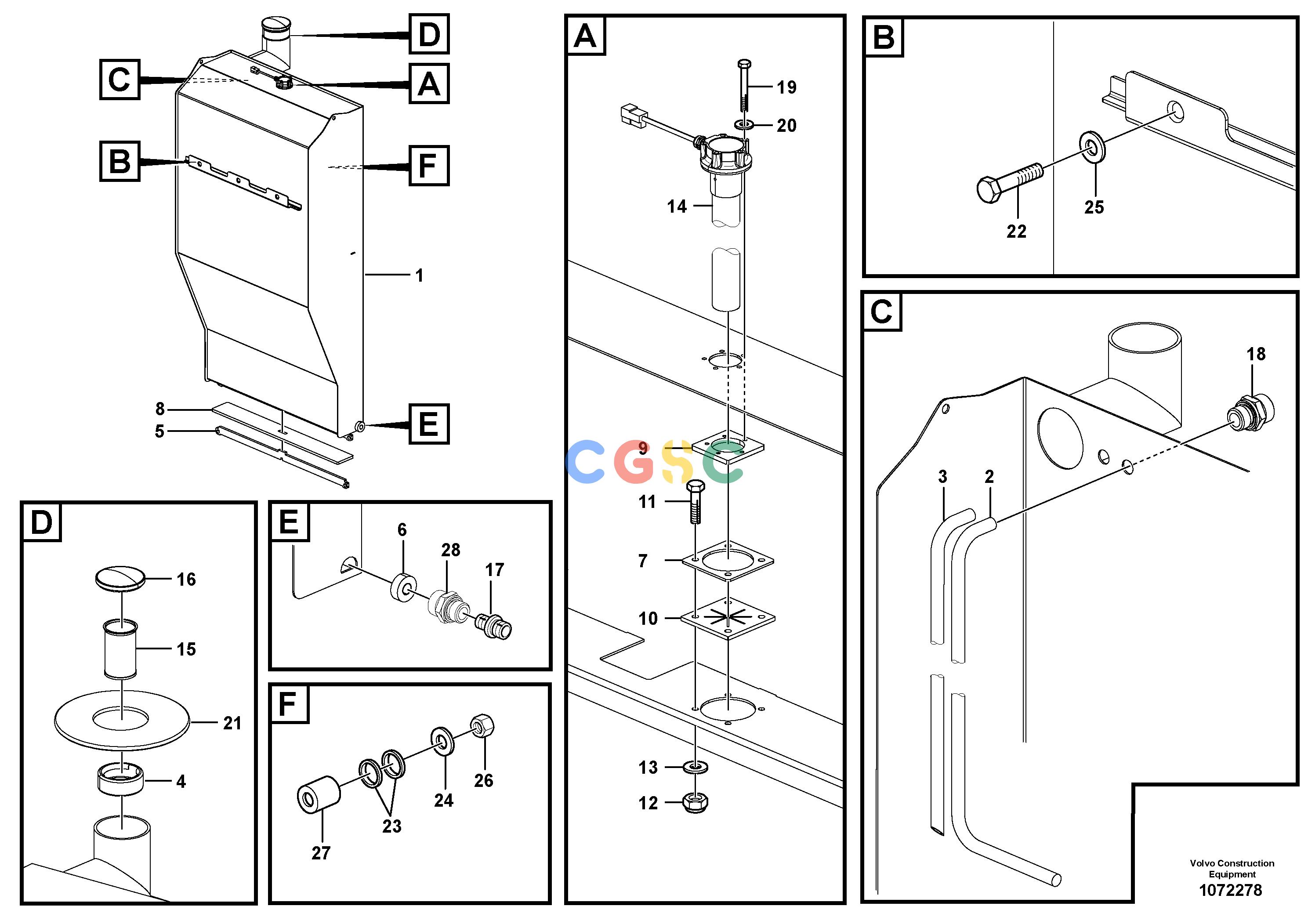 沃尔沃零件查询P8720B Fuel tank with fitting partsP8720B ABG S/N 702170 - NoneNoneNoneAutodata Volvo online