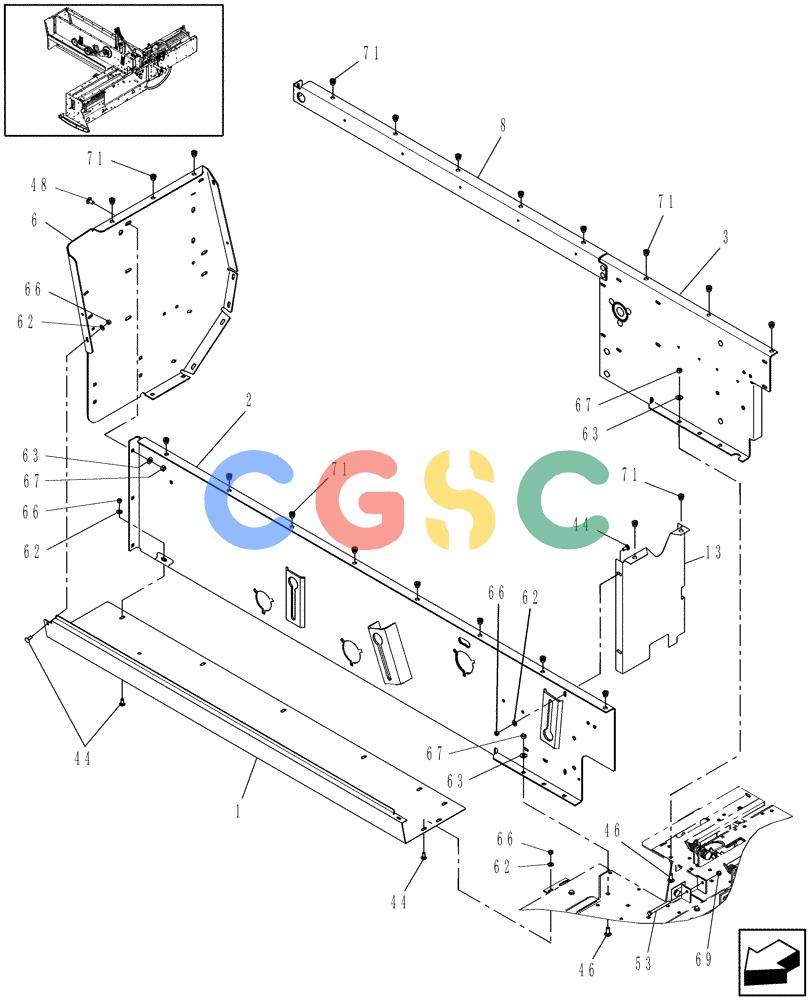 凯斯零件查询(SB531) - SMALL SQUARE BALER (9/08-12/15) (60.220.01[1]) - FEEDER FRAME, SB531 Case Agriculture