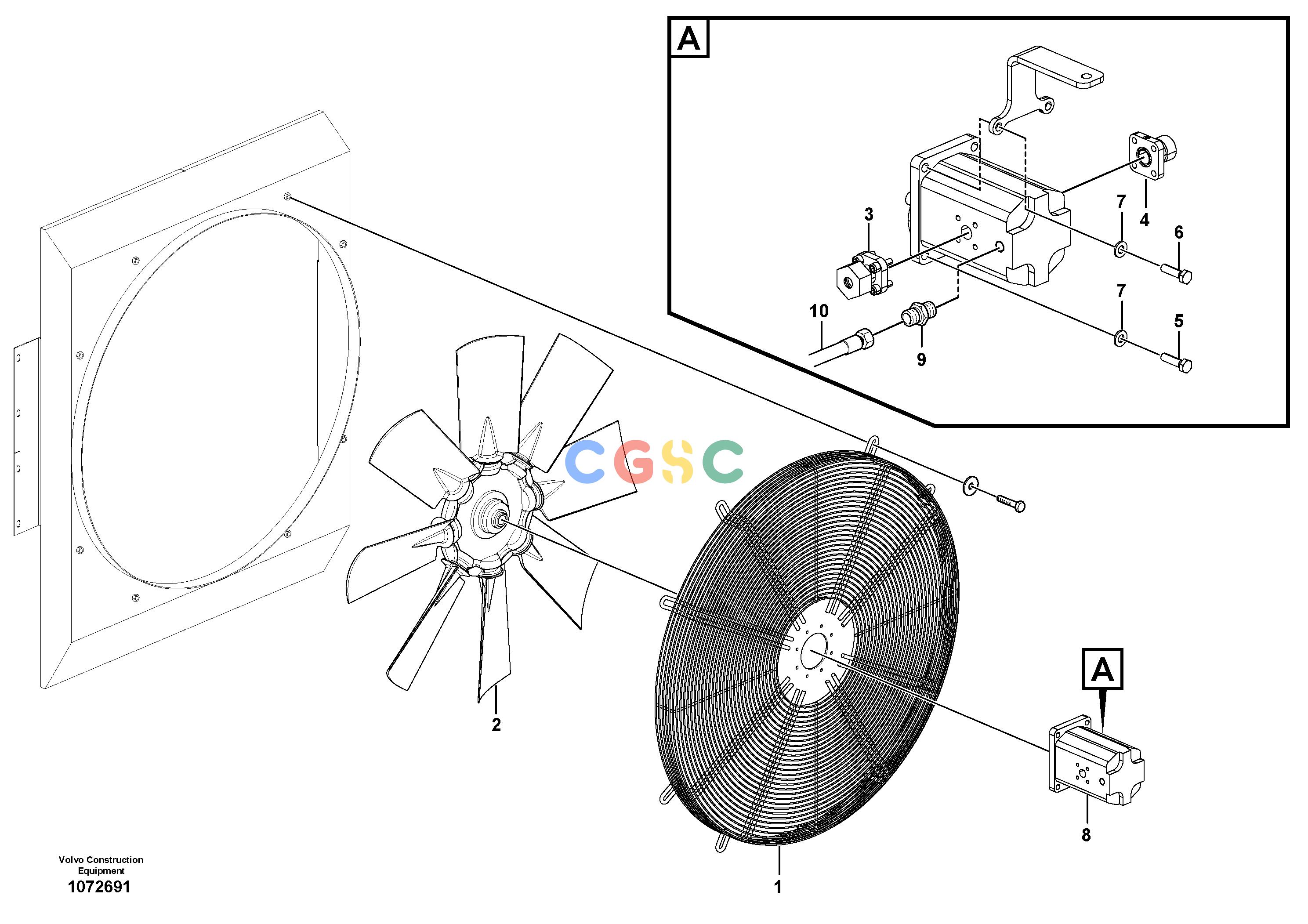 沃尔沃零件查询P8720B Fan and fan shroudP8720B ABG S/N 702170 - NoneNoneNoneAutodata Volvo online