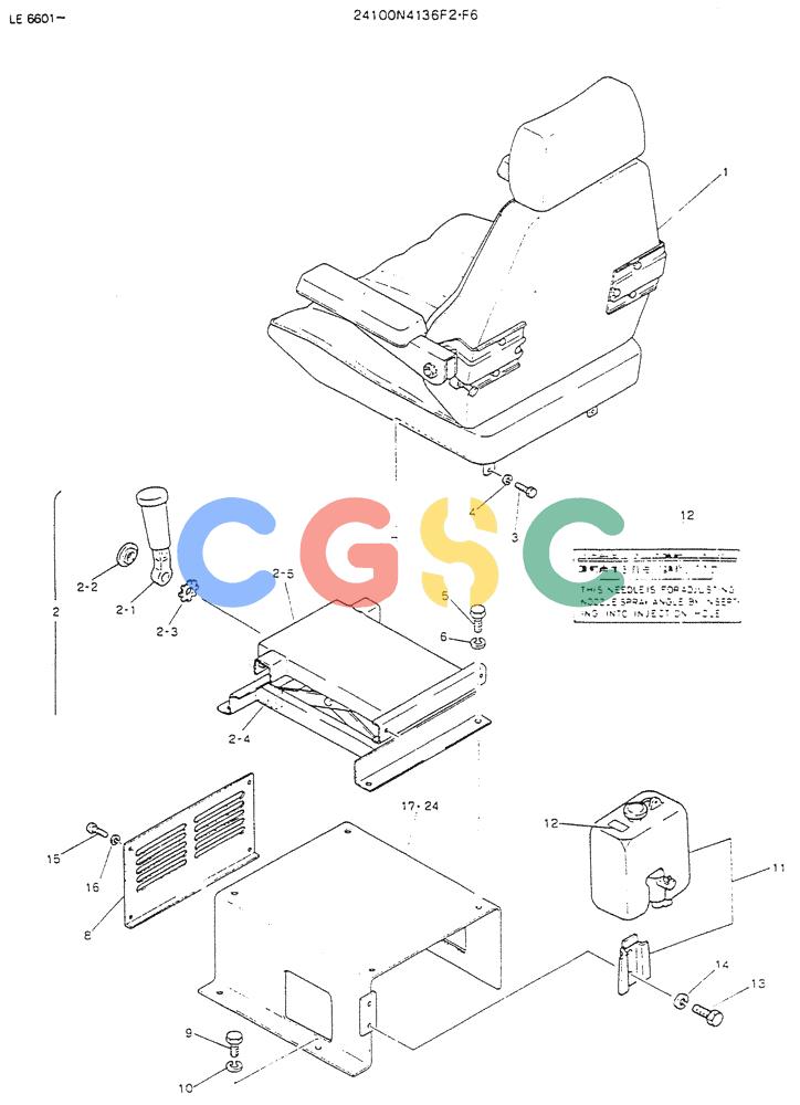 神钢零件查询(K903) - MARK II EXCAVATOR BTW LE6601 - LE7871 (1/88-12/03) (02-006) - SEAT ASSY, P/N-24100N4136F2 Kobelco