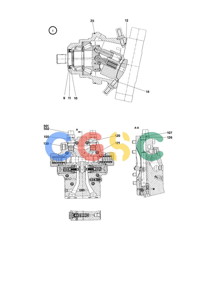 纽荷兰零件查询(EC130) - CRAWLER EXCAVATOR (4/99-) (22.120[001]) - AXIAL PISTON MOTOR ADJUSTABLE INSTALL.MATERIAL (S/N 11701-UP) New Holland Constructuion