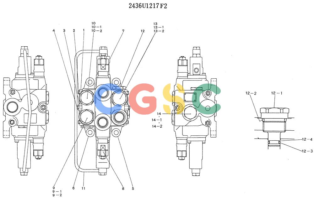 神钢零件查询(K905LC) - MARK II EXCAVATOR BTW YP1001 - YP1281 (1/87-12/03) (11-021) - VALVE ASSY, CONTROL (P/N 2436U1217F2) Kobelco