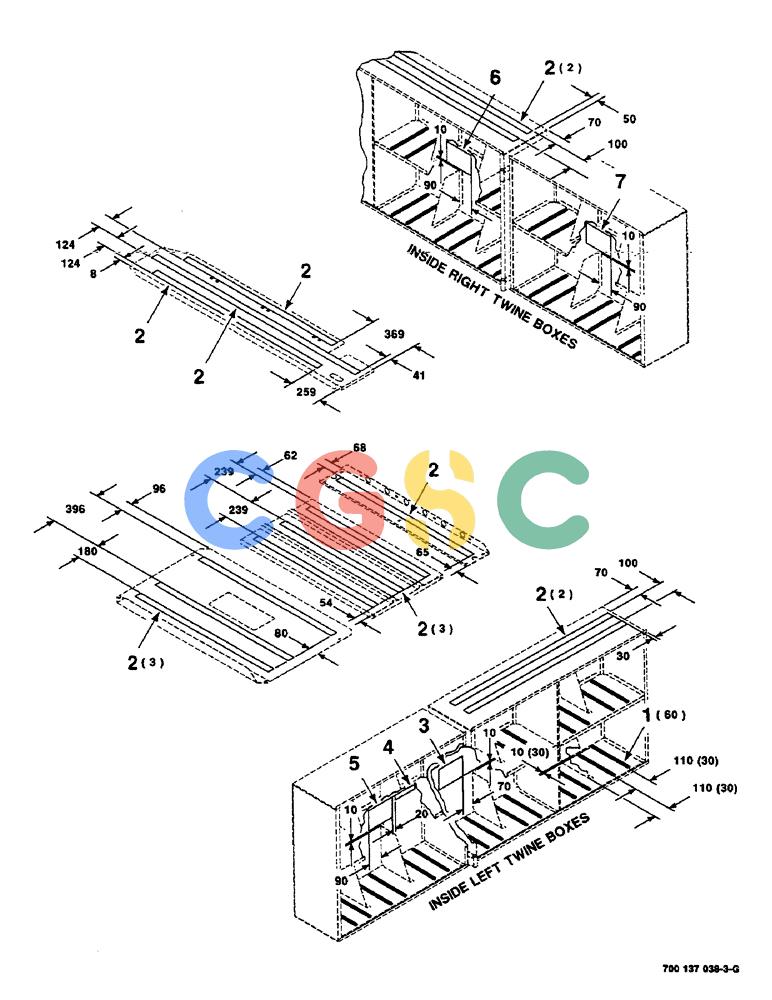 凯斯零件查询(8585) - CASE IH LARGE (3 X 4) RECTANGLER BALER (1/98-12/00) (9-10) - SAFETY TREAD AND TWINE BOX DECALS LOCATION DIAGRAM Case Agriculture