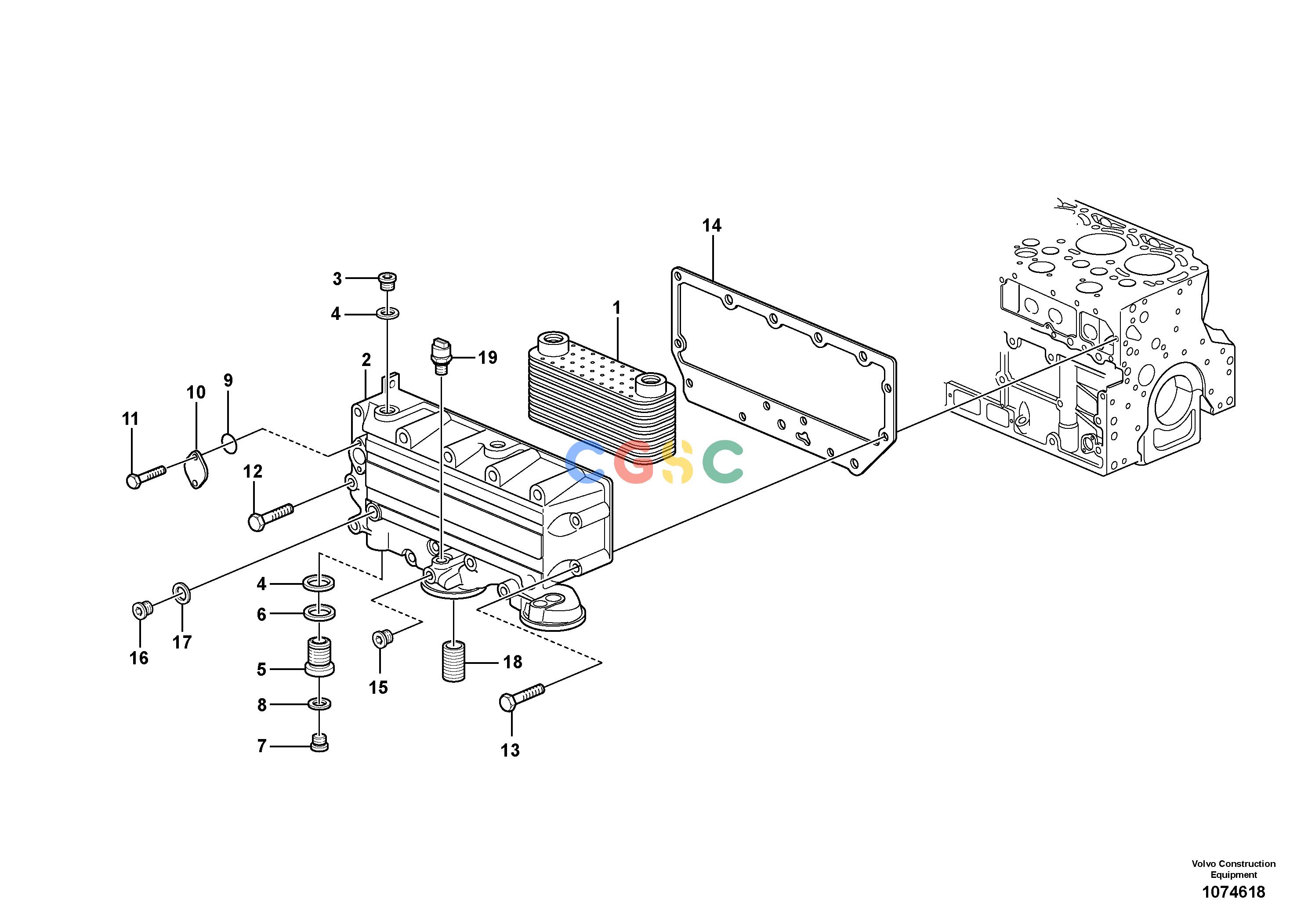 沃尔沃零件查询P8720B Oil coolerP8720B ABG S/N 702170 - NoneNoneNoneAutodata Volvo online