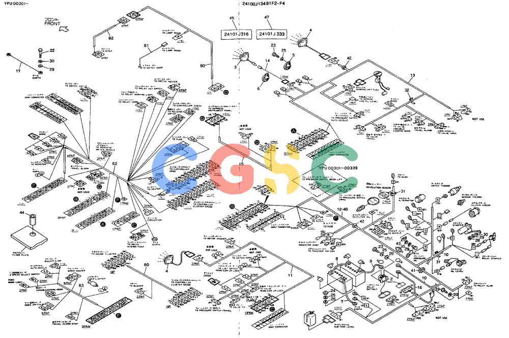 神钢零件查询(MD140C) - EXCAVATOR BTW YPU0301 - YPU0500 (1/80-12/06) (06-001) - WIRING ASSY, ELEC Kobelco