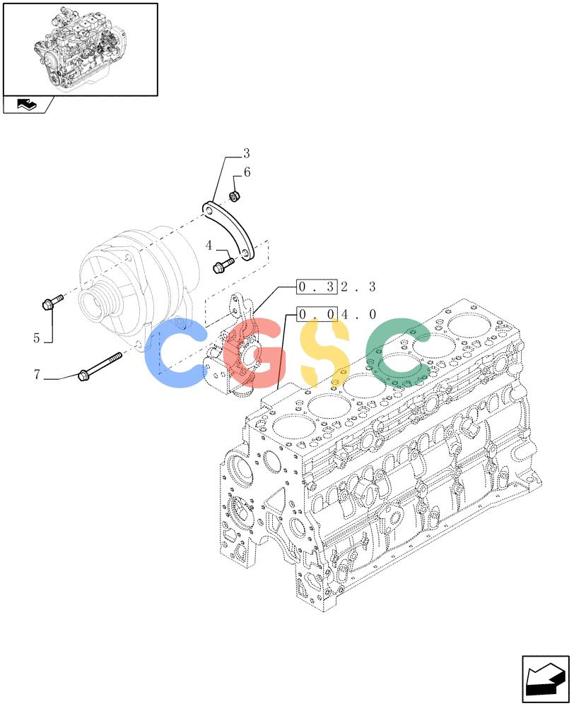 神钢零件查询(F4GE9684B J600) - ENGINE 504116859 - 87050849 (1/07-) (0.40.0) - ALTERNATOR (4893839) Kobelco