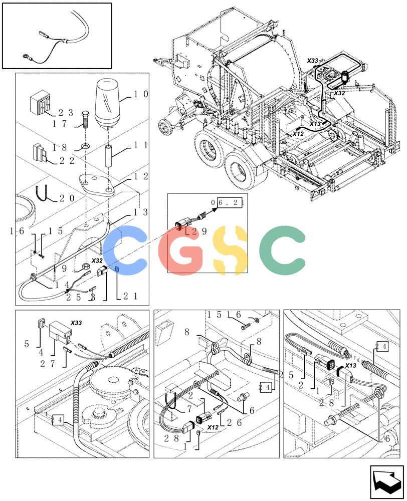 凯斯零件查询(RBX341) - SILAGE PACK ROUND BALER (3/03-12/05) (06.28[01]) - ROTARY BEACON AND BASKET Case Agriculture