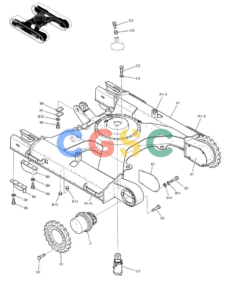 纽荷兰零件查询(E70) - MIDI CRAWLER EXCAVATOR (NA) (1/06-) (082) - LOWER FRAME (FOR N) New Holland Constructuion