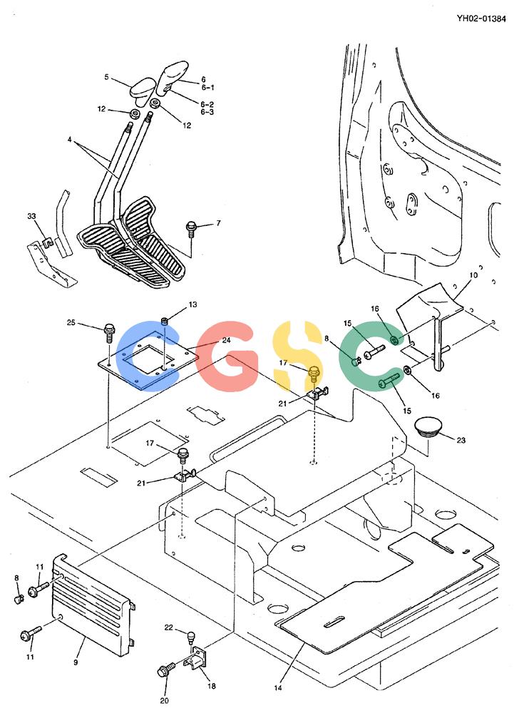 神钢零件查询(ED150) - BLADE RUNNER EXCAVATOR/DOZER ASN YH02-01384 (4/02-12/03) (01-007[2]) - CONTROLS, OPERATORS Kobelco