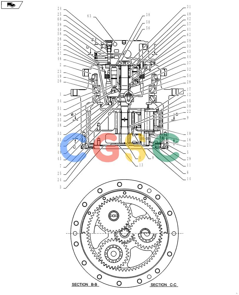 纽荷兰零件查询(E135BSRLC) - CRAWLER EXCAVATOR ASN YH06-08001 (02-013[02]) - MOTOR INSTALLATION, PROPEL New Holland Constructuion