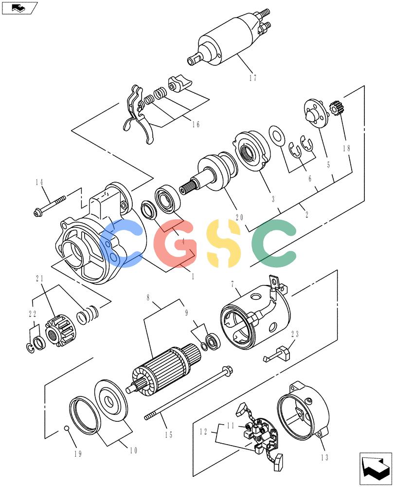 纽荷兰零件查询(E80BMSR) - COMPACT CRAWLER EXCAVATOR ASN LF06-04501 (NBTA18037) (08-034[00]) - STARTER MOTOR New Holland Constructuion