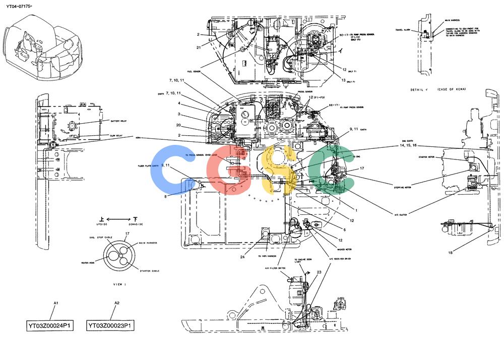 纽荷兰零件查询(E70SR) - MIDI CRAWLER EXCAVATOR ASN YT04-07175 (01-065[01]) - HARNESS ASSY, UPP, (P/N YT13E00035F1) New Holland Constructuion