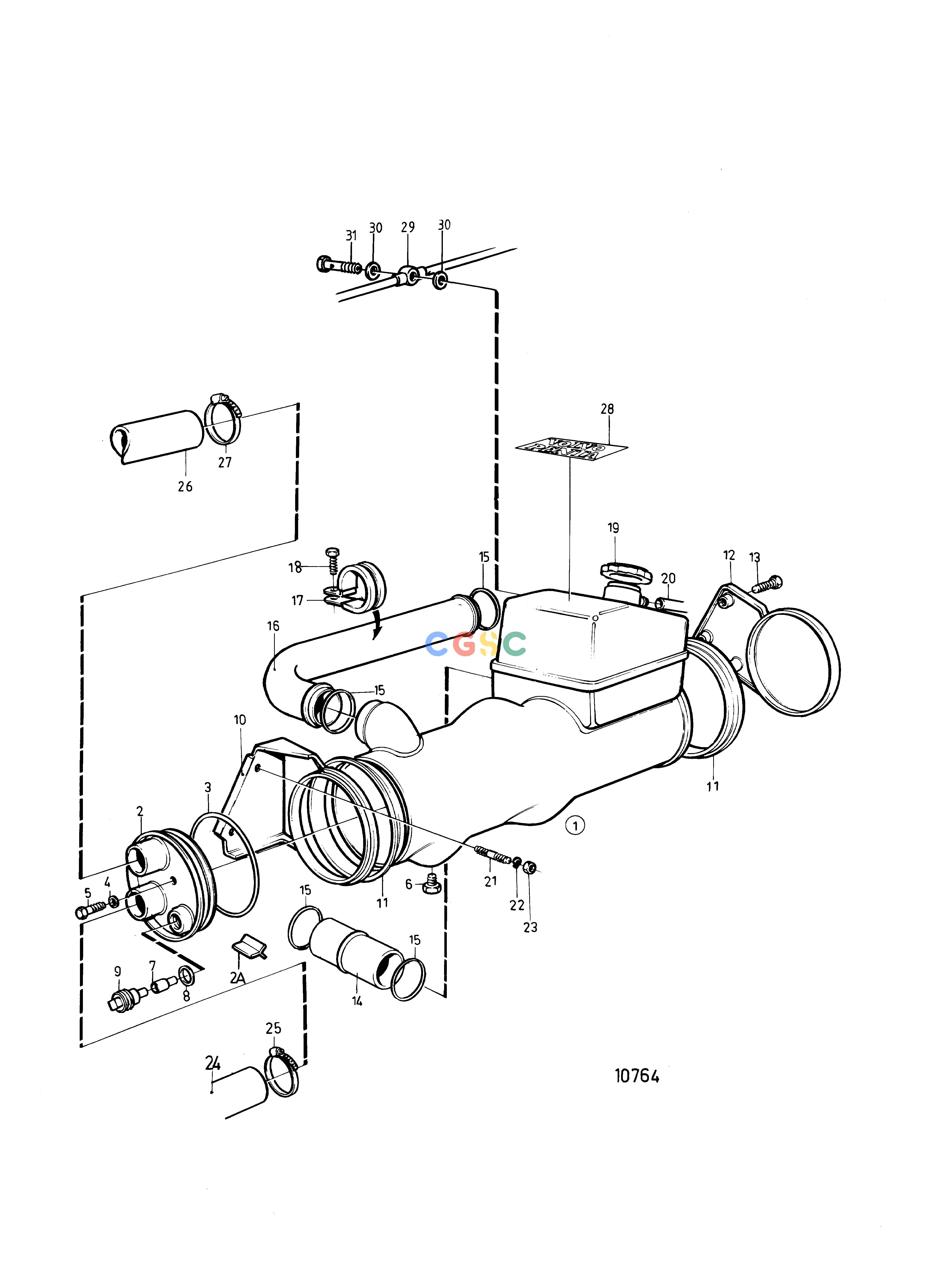 沃尔沃零件查询TMD41B; D41B; TAMD41B; AD41B; AD41BJCooling SystemHeat Exchanger with Installation Components: DEPC Volvo Penta Parts catalog