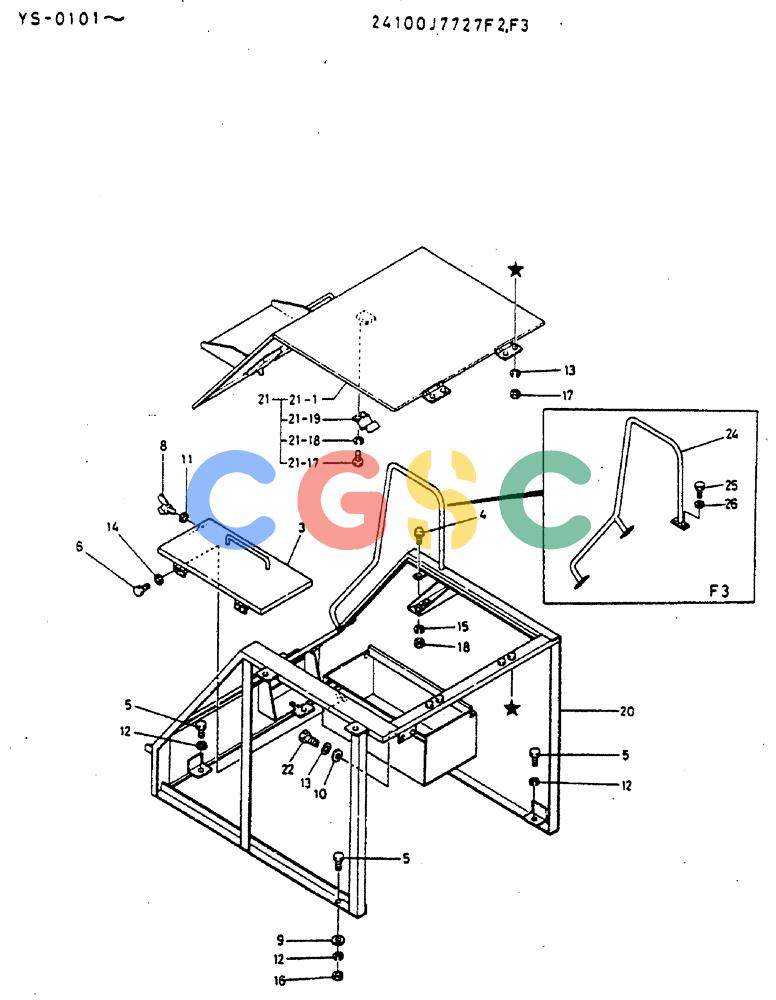 神钢零件查询(MD400LC) - EXCAVATOR BTW YS0101 - YS0200 (1/80-12/06) (02-009) - BOX ASSY, TOOL Kobelco