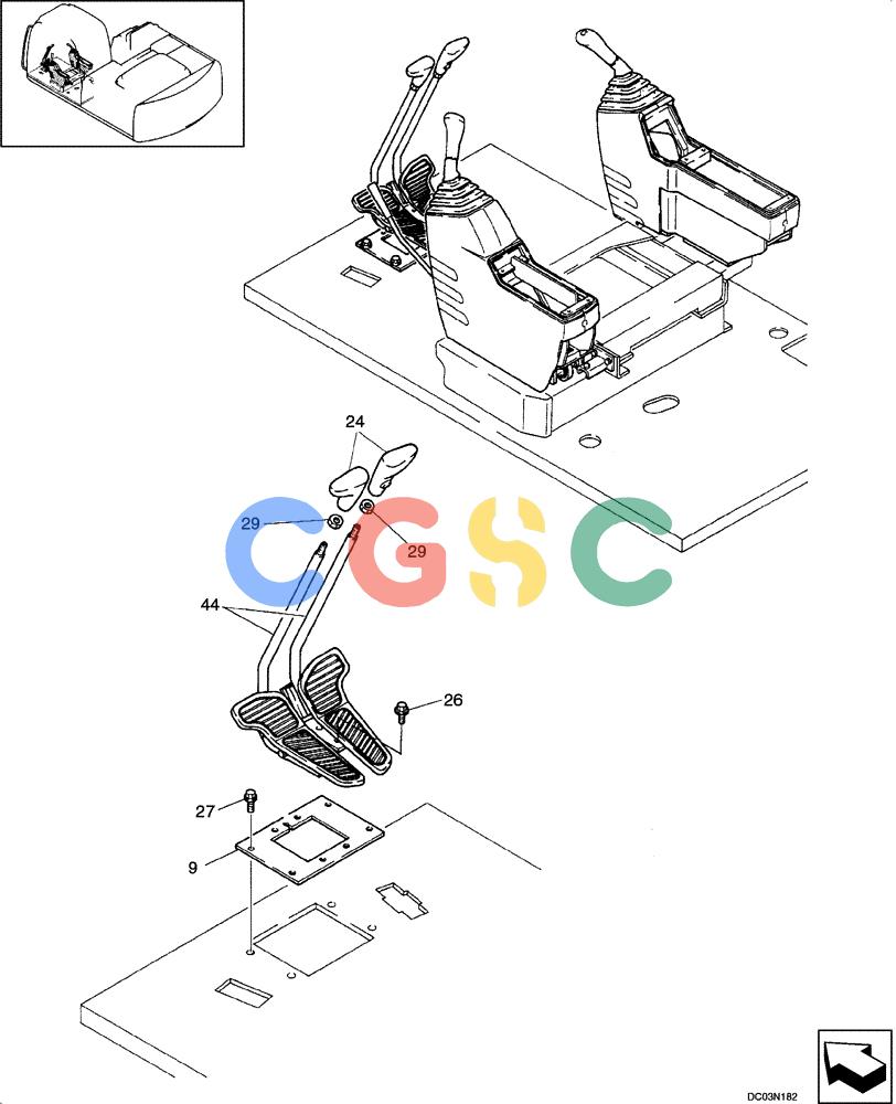 纽荷兰零件查询(EH215) - CRAWLER EXCAVATOR (9/03-) (09 -25[00]) - CONTROLS - OPERATORS COMPARTMENT (YN03M00091F1 - F3) New Holland Constructuion