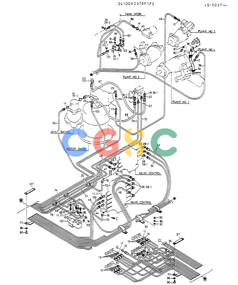 神钢零件查询(K916LC) - EXCAVATOR ASN YS0119 (1/87-12/03) (03-014[02]) - REMOTE CONTROL ASSY(NEW WRIST CONTROL TYPE)(P/N 24100X2379F1,F2) Kobelco