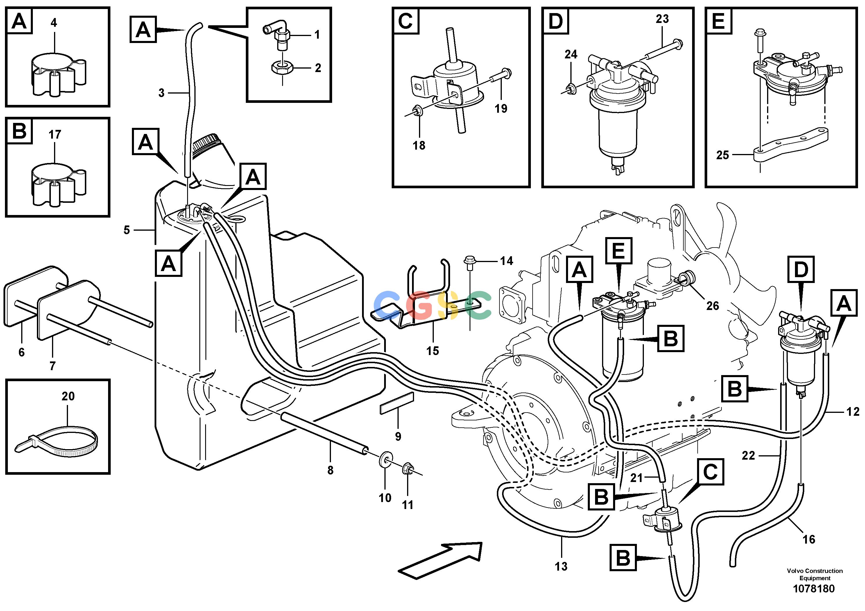 沃尔沃零件查询EC27C Fuel tank with fitting partsNone NoneNoneNoneAutodata Volvo online
