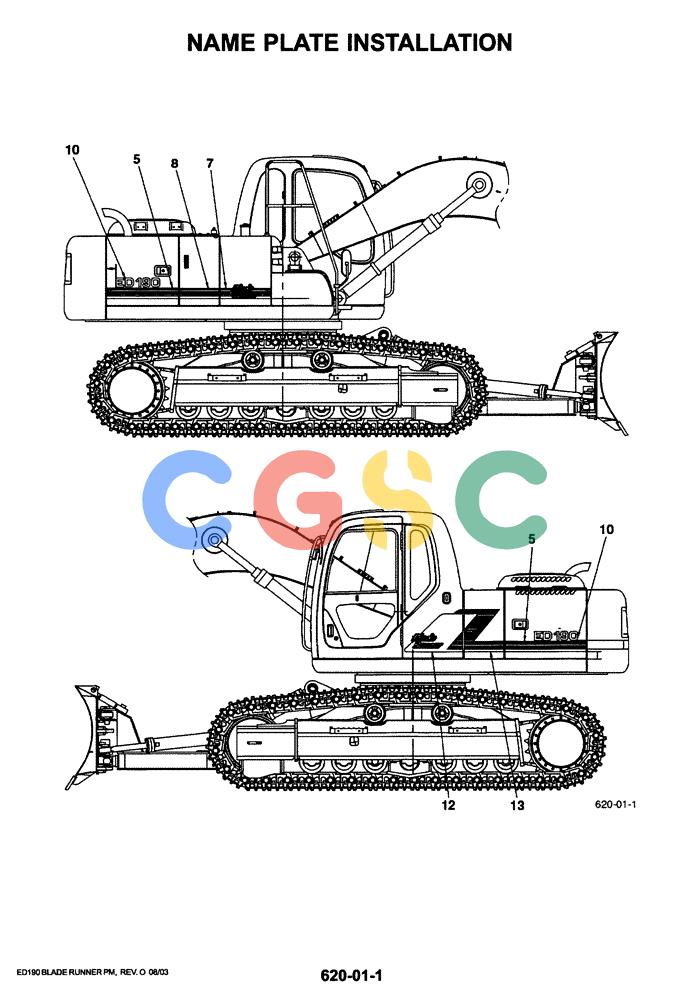 神钢零件查询(ED190LC-6E) - BLADE RUNNER EXCAVATOR/DOZER BTW YL03U0136 - YL03U0292 (1/05-12/06) (06-003[01]) - NAME PLATE INSTALLATION Kobelco