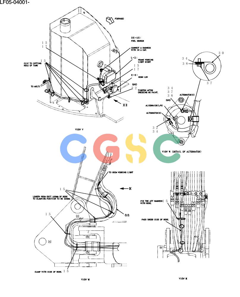 纽荷兰零件查询(E80BMSR) - CRAWLER EXCAVATOR ASN LF05-04001 - (N8TA18060) (310-01[04]) - HARNESS ASSY, UPP New Holland Constructuion