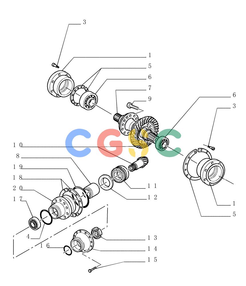纽荷兰零件查询(DC180PS) - CRAWLER DOZER (11/00-) (1.266[05]) - REAR TRANSMISSION - BEVEL GEAR SET - VERSION (02-03) New Holland Constructuion