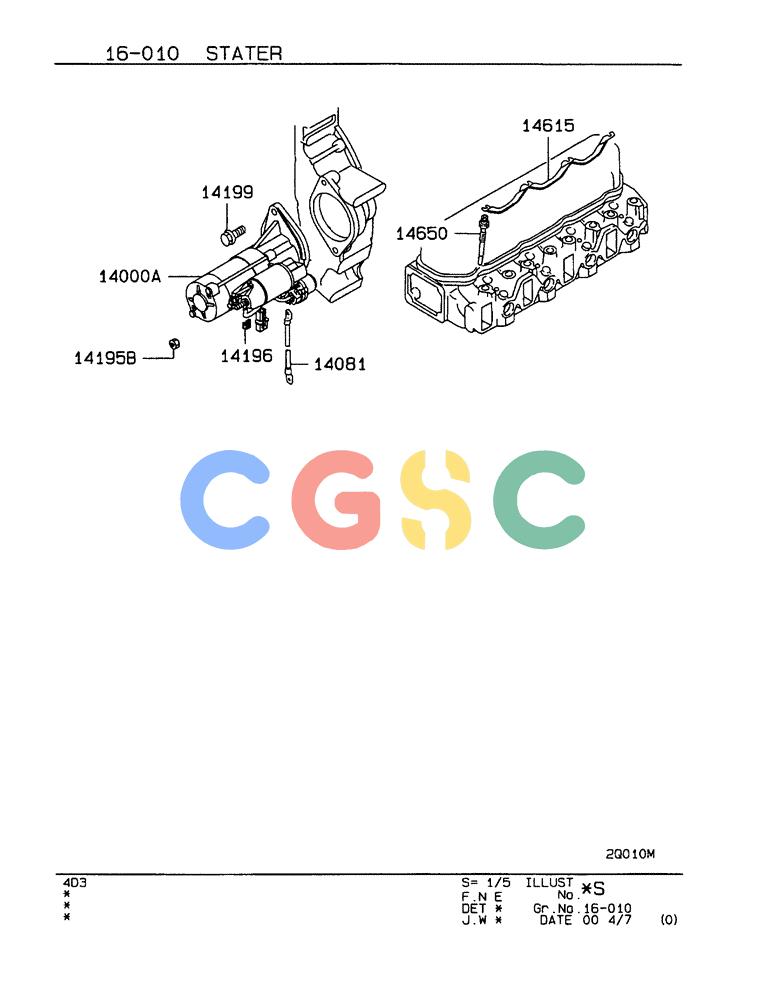 神钢零件查询(ED190LC-6E) - BLADE RUNNER EXCAVATOR/DOZER BTW YL03U0136 - YL03U0292 (1/05-12/06) (16-010[01]) - STARTER Kobelco
