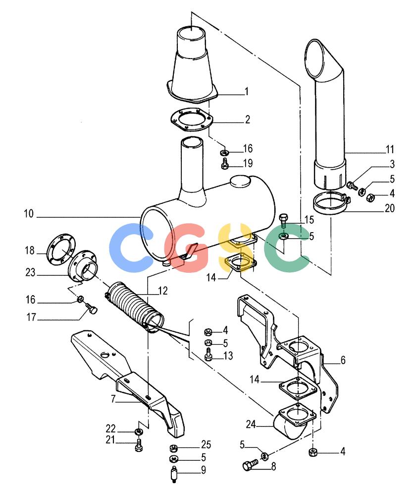 纽荷兰零件查询(FD255) - CRAWLER DOZER (N.A. VERSION) (7/95-) (0.530[01]) - MUFFLER New Holland Constructuion