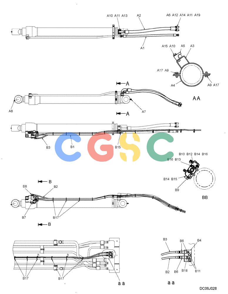纽荷兰零件查询(E215B) - CRAWLER EXCAVATOR - TIER 3 (NA) - ASN N7DA21001 (1/07-) (5.025[00]) - HYDRAULIC LINES, BOOM CYLINDER (HOLDING VALVE) (YN42H00338F1) New Holland Constructuion