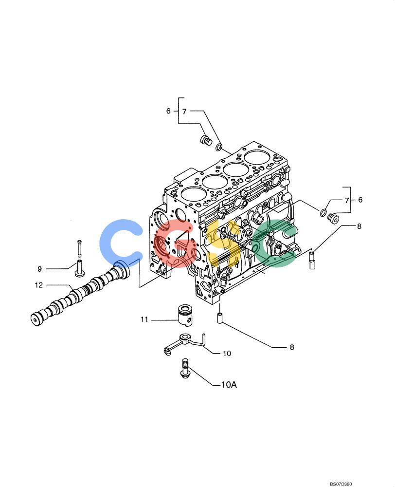 纽荷兰零件查询(E175B) - CRAWLER EXCAVATOR - TIER 3 (ROPS CAB) ASN NBDA17800 (6/13-) (08-002[00]) - CYLINDER BLOCK (101580210001) New Holland Constructuion