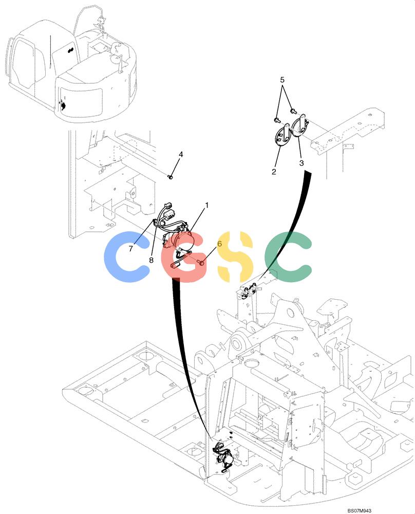 纽荷兰零件查询(E135B) - CRAWLER EXCAVATOR TIER 3 - ASN YH05-07001 (N8TA13006) (1/08-) (02-64[00]) - ELECTRICAL ASSEMBLY, UPPER (HORN, BATTERY RELAY) (YY03E00006F1) New Holland Constructuion