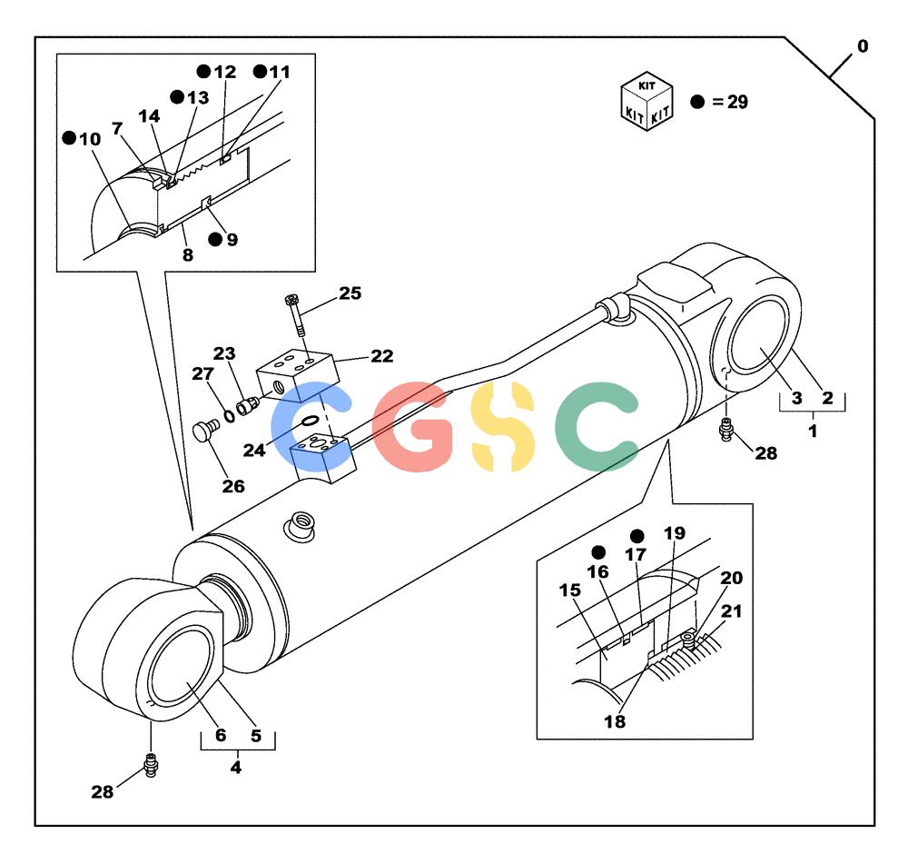 纽荷兰零件查询(E805) - CRAWLER EXCAVATOR TIER 3 (7/06-) (08-262-00[01]) - CYLINDER - SELF-DETACHING COUNTERWEIGHT SYSTEM New Holland Constructuion