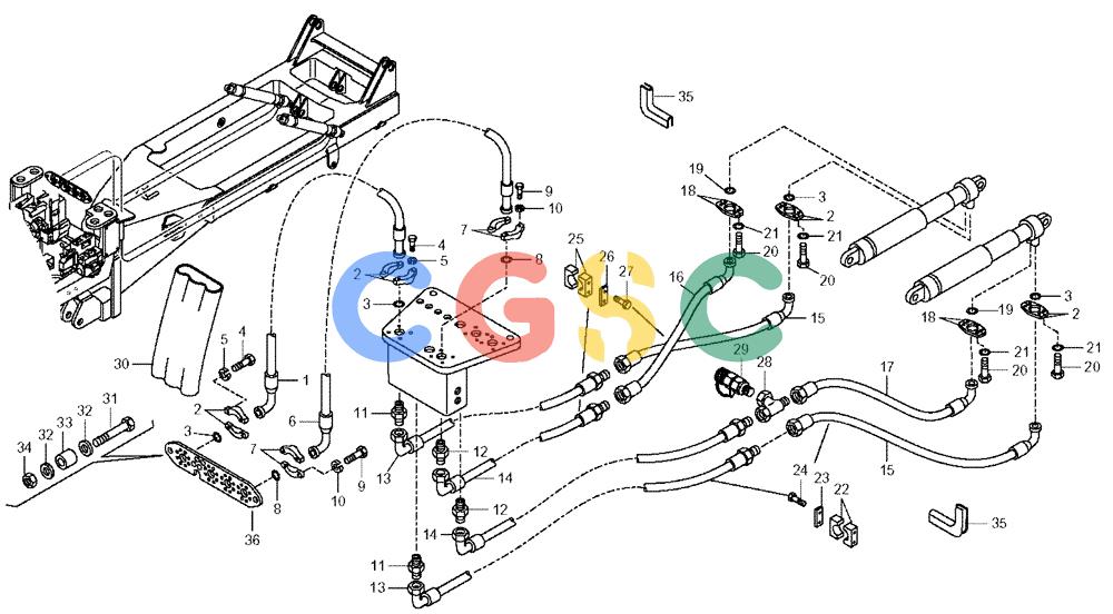 纽荷兰零件查询(AD300) - ARTICULATED DUMP TRUCK (1/01-) (5.800/3[04A]) - DUMPING SYSTEM - HYDRAULIC CIRCUIT New Holland Constructuion