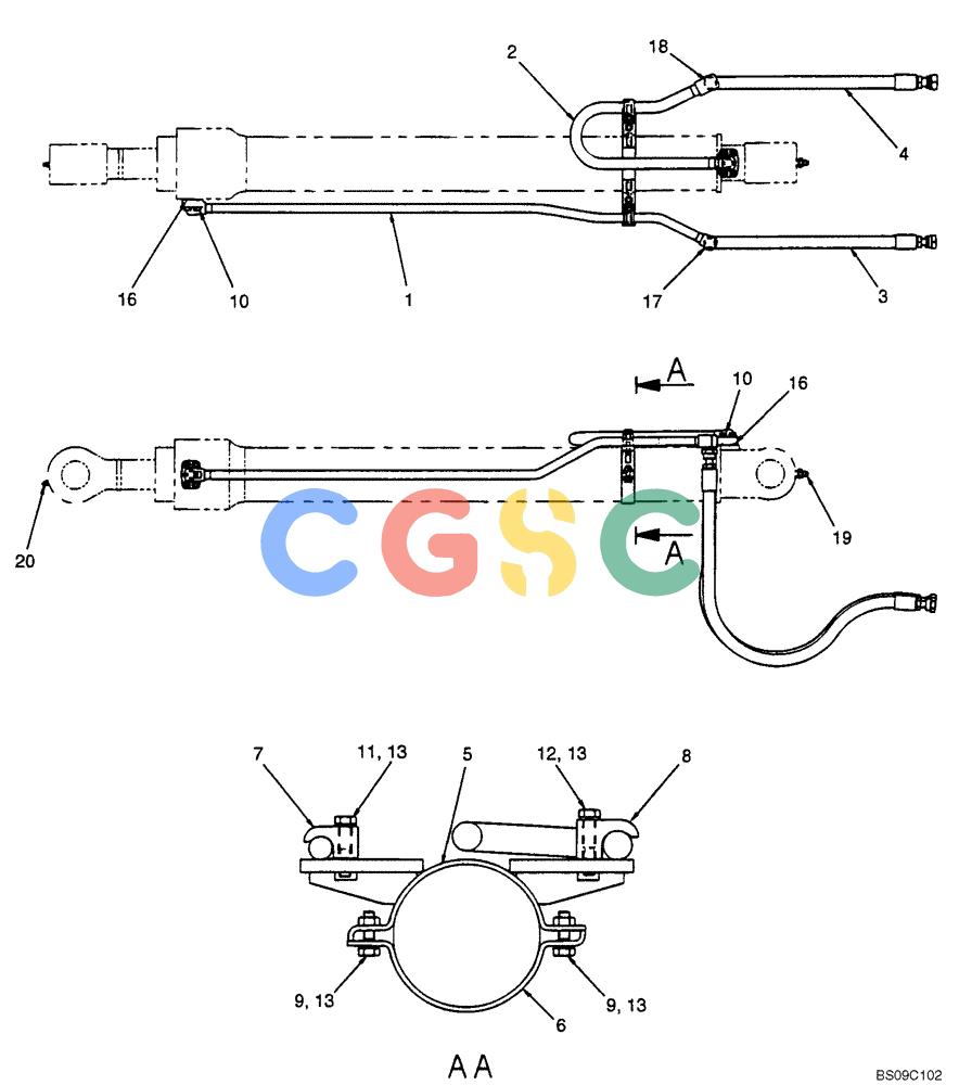 神钢零件查询(BOOM) - ATTACHMENT, (2-PIECE BOOM) SK135SR-1E, SK135SRLC-1E, SK135SRLC-1ES (11/01-12/10) (06-041[00]) - ARM CYLINDER HYDRAULIC LINES, (2-PIECE BOOM), (YY43H00052F1) Kobelco