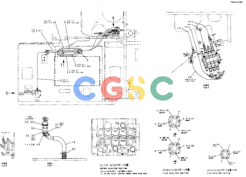 神钢零件查询(ED150) - BLADE RUNNER EXCAVATOR/DOZER ASN YH02-01384 (4/02-12/03) (01-009[2]) - CONTROL LINES, REMOTE Kobelco
