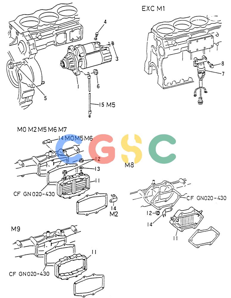 神钢零件查询(6D15) - MITSUBISHI DIESEL ENGINES - K907D & K907LC EXCAVATORS (1/86-12/06) (04-001) - STARTER GENERAL (PN ME037636) Kobelco
