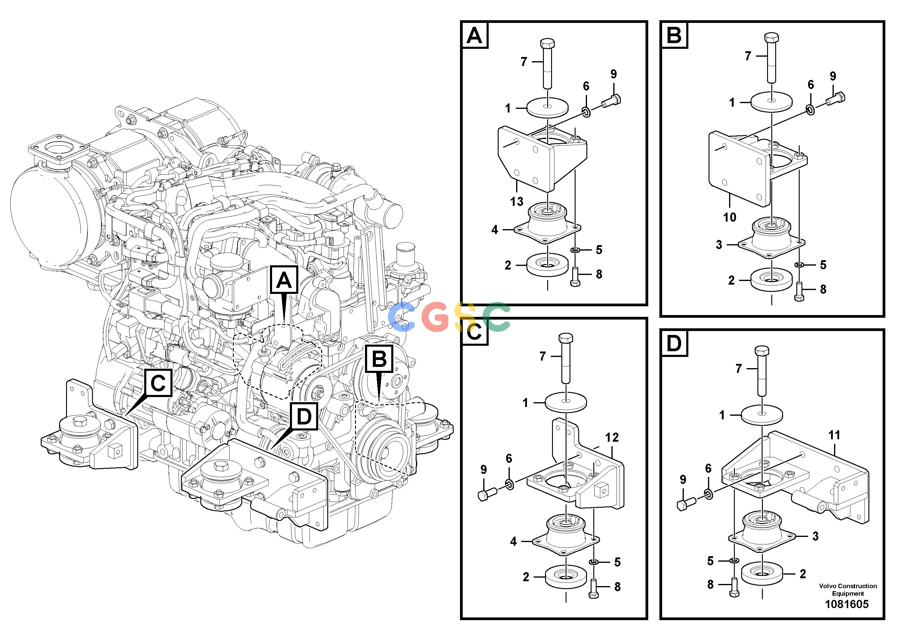 沃尔沃零件查询EC60E Engine mountingS/N 310001- NoneNoneNoneAutodata Volvo online