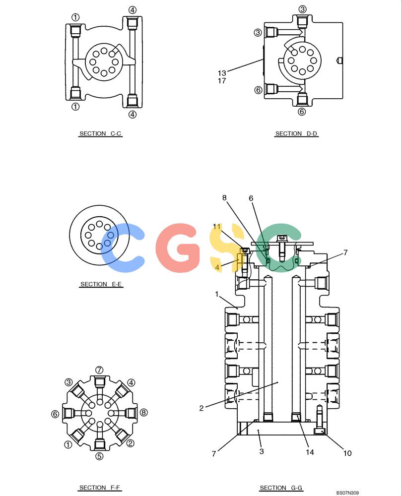 纽荷兰零件查询(E70BSR) - COMPACT CRAWLER EXCAVATOR BTW YT05-15001 - 18000 (NA) (4/08-) (08-23-00[02]) - VALVE ASSEMBLY, SOLENOID (YF30V00013F1), PAGE 2 OF 2 New Holland Constructuion